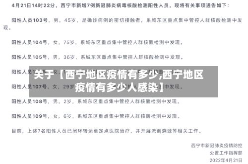 关于【西宁地区疫情有多少,西宁地区疫情有多少人感染】-第1张图片