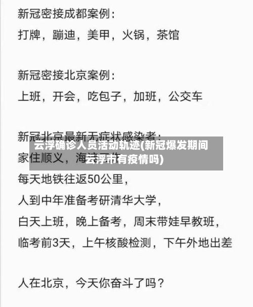 云浮确诊人员活动轨迹(新冠爆发期间云浮市有疫情吗)