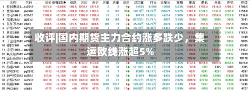 收评|国内期货主力合约涨多跌少	，集运欧线涨超5%-第2张图片